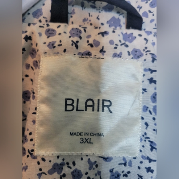 Blair Jacket 3x Womans Plus Full Zip Button Blue Collared Hooded - Picture 4 of 6